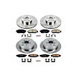 4-Wheel Set Power Stop&reg; KOE6112 Front and Rear OE Stock Replacement Low-Dust Ceramic Brake Pad and Rotor Kit