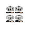4-Wheel Set Power Stop&reg; KOE6153 Front and Rear OE Stock Replacement Low-Dust Ceramic Brake Pad and Rotor Kit