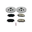 KOE6169 Front Brake Disc and Pad Kit, Natural Finish, Plain Surface, 5 Lugs, 320 mm, Ceramic, Z17 OE Replacement