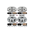 KOE6171 4-Wheel Set Front and Rear Brake Disc and Pad Kit, Plain Surface, 5 Lugs, Ceramic, Z17 OE Replacement