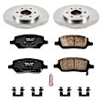 KOE6174 Rear Brake Disc and Pad Kit, Natural Finish, Plain Surface, 6 Lugs, 299.9 mm, Ceramic, Z17 OE Replacement