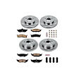 4-Wheel Set Power Stop&reg; KOE6177 Front and Rear OE Stock Replacement Low-Dust Ceramic Brake Pad and Rotor Kit