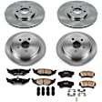 4-Wheel Set Power Stop&reg; KOE6180 Front and Rear OE Stock Replacement Low-Dust Ceramic Brake Pad and Rotor Kit