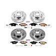 4-Wheel Set Power Stop&reg; KOE6206 Front and Rear OE Stock Replacement Low-Dust Ceramic Brake Pad and Rotor Kit