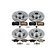 4-Wheel Set Power Stop&reg; KOE6229 Front and Rear OE Stock Replacement Low-Dust Ceramic Brake Pad and Rotor Kit
