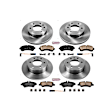 KOE6233 4-Wheel Set Front and Rear OE Stock Replacement Low-Dust Ceramic Brake Pad and Rotor Kit, With Single Rear Wheels