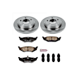 KOE6263 Rear Brake Disc and Pad Kit, Natural Finish, Plain Surface, 5 Lugs, 270.26 mm, Ceramic, OE Replacement