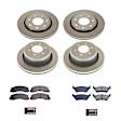 KOE6269 4-Wheel Set Front and Rear OE Stock Replacement Low-Dust Ceramic Brake Pad and Rotor Kit, 7 Lug Models