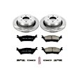KOE6271 Rear Brake Disc and Pad Kit, Natural Finish, Plain Surface, 6 Lugs, 348 mm, Ceramic, OE Replacement