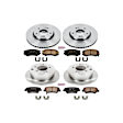 4-Wheel Set Power Stop&reg; KOE6303 Front and Rear OE Stock Replacement Low-Dust Ceramic Brake Pad and Rotor Kit