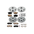 KOE6305 4-Wheel Set Front and Rear Brake Disc and Pad Kit, Plain Surface, 5 Lugs, Ceramic, AWD, OE Replacement