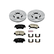 KOE6306 Front Brake Disc and Pad Kit, Natural Finish, Plain Surface, 5 Lugs, 300 mm, Ceramic, Z17 OE Replacement