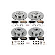 4-Wheel Set Power Stop&reg; KOE6318 Front and Rear OE Stock Replacement Low-Dust Ceramic Brake Pad and Rotor Kit