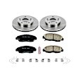 2012 Honda Civic - Front Brake Disc and Pad Kit, Natural Finish, Plain Surface, 5 Lugs, 261.8 mm, Ceramic, 1.8L 4Cyl, OE Replacement
