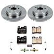 KOE6340 Rear Brake Disc and Pad Kit, Natural Finish, Plain Surface, 5 Lugs, 290 mm, Ceramic, Z17 OE Replacement