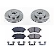 KOE6344 Front Brake Disc and Pad Kit, Natural Finish, Plain Surface, 4 Lugs, 257.8 mm, Ceramic, Z17 OE Replacement
