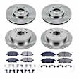 4-Wheel Set Power Stop&reg; KOE6361 Front and Rear OE Stock Replacement Low-Dust Ceramic Brake Pad and Rotor Kit