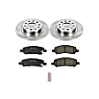 KOE6371 Rear Brake Disc and Pad Kit, Natural Finish, Plain Surface, 5 Lugs, 264 mm, Ceramic, Z17 OE Replacement