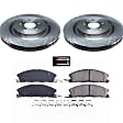 KOE6374 Front Brake Disc and Pad Kit, Natural Finish, Plain Surface, 5 Lugs, 352 mm, Ceramic, Z17 OE Replacement