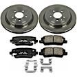 KOE6385 Rear Brake Disc and Pad Kit, Natural Finish, Plain Surface, 5 Lugs, 315 mm, Ceramic, Z17 OE Replacement