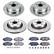 2012 Jeep Liberty - Front and Rear Brake Disc and Pad Kit, Natural Finish, Plain Surface, 5 Lugs, 316 mm, Ceramic, with Heavy Duty Brakes, 3.7L 6Cyl, Z17 OE Replacement