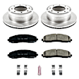 KOE6407 Rear Brake Disc and Pad Kit, Natural Finish, Plain Surface, 8 Lugs, 362.8 mm, Ceramic, Z17 OE Replacement