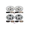 4-Wheel Set Power Stop&reg; KOE6480 Front and Rear OE Stock Replacement Low-Dust Ceramic Brake Pad and Rotor Kit
