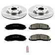 KOE6494 Front Brake Disc and Pad Kit, Plain Surface 5 Lugs 296 mm Ceramic OE Replacement
