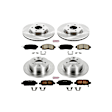 4-Wheel Set Power Stop&reg; KOE6495 Front and Rear OE Stock Replacement Low-Dust Ceramic Brake Pad and Rotor Kit