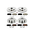 4-Wheel Set Power Stop&reg; KOE6495 Front and Rear OE Stock Replacement Low-Dust Ceramic Brake Pad and Rotor Kit