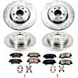 4-Wheel Set Power Stop&reg; KOE6500 Front and Rear OE Stock Replacement Low-Dust Ceramic Brake Pad and Rotor Kit