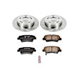 KOE6501 Rear Brake Disc and Pad Kit, Plain Surface 5 Lugs 262 mm Ceramic OE Replacement