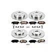 2013 Kia Rio - Front and Rear Brake Disc and Pad Kit, Natural Finish, Plain Surface, 4 Lugs, 256 mm, Ceramic, 1.6L 4Cyl, OE Replacement