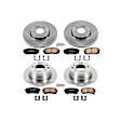 4-Wheel Set Power Stop&reg; KOE6512 Front and Rear OE Stock Replacement Low-Dust Ceramic Brake Pad and Rotor Kit