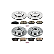 4-Wheel Set Power Stop&reg; KOE6516 Front and Rear OE Stock Replacement Low-Dust Ceramic Brake Pad and Rotor Kit