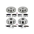 4-Wheel Set Power Stop&reg; KOE6560 Front and Rear OE Stock Replacement Low-Dust Ceramic Brake Pad and Rotor Kit