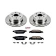 KOE6562 Rear Brake Disc and Pad Kit, Plain Surface 6 Lugs 345 mm Ceramic Z17 OE Replacement