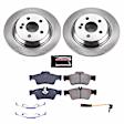 KOE6566 Rear Brake Disc and Pad Kit, Natural Finish, Plain Surface, 5 Lugs, 300 mm, Ceramic, Z17 OE Replacement