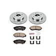 KOE656 Front Brake Disc and Pad Kit, Natural Finish, Plain Surface, 4 Lugs, 257 mm, Ceramic, Z17 OE Replacement