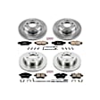 4-Wheel Set Power Stop&reg; KOE6579 Front and Rear OE Stock Replacement Low-Dust Ceramic Brake Pad and Rotor Kit