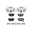 KOE659 Rear Brake Disc and Pad Kit, Natural Finish, Plain Surface, 4 Lugs, 258 mm, Ceramic, Z17 OE Replacement
