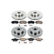 4-Wheel Set Power Stop&reg; KOE6604 Front and Rear OE Stock Replacement Low-Dust Ceramic Brake Pad and Rotor Kit