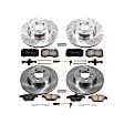 4-Wheel Set Power Stop&reg; KOE6641 Front and Rear OE Stock Replacement Low-Dust Ceramic Brake Pad and Rotor Kit