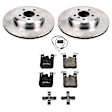 KOE6672 Rear Brake Disc and Pad Kit, Natural Finish, Plain Surface, 5 Lugs, 344.9 mm, Ceramic, Z17 OE Replacement