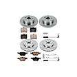 4-Wheel Set Power Stop&reg; KOE6700 Front and Rear OE Stock Replacement Low-Dust Ceramic Brake Pad and Rotor Kit