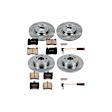 4-Wheel Set Power Stop&reg; KOE6714 Front and Rear OE Stock Replacement Low-Dust Ceramic Brake Pad and Rotor Kit