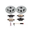KOE6715 Rear Brake Disc and Pad Kit, Natural Finish, Plain Surface, 5 Lugs, 300 mm, Ceramic, Z17 OE Replacement