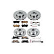 4-Wheel Set Power Stop&reg; KOE6724 Front and Rear OE Stock Replacement Low-Dust Ceramic Brake Pad and Rotor Kit
