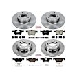 2014 BMW 328d - Front and Rear Brake Disc and Pad Kit, Natural Finish, Plain Surface, 5 Lugs, 300 mm, Ceramic, 2.0L 4Cyl, Z17 OE Replacement