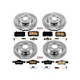 KOE6751 Front and Rear Brake Disc and Pad Kit, Cross-Drilled 5 Lugs 300 mm Ceramic Z17 OE Replacement